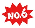 POP label no.6 , six, red offer label